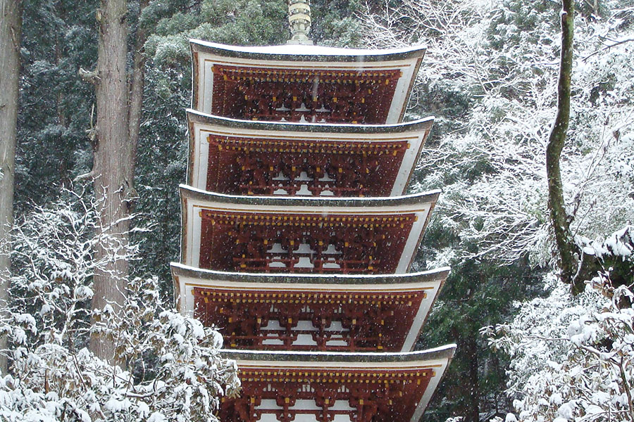 冬の室生寺の写真